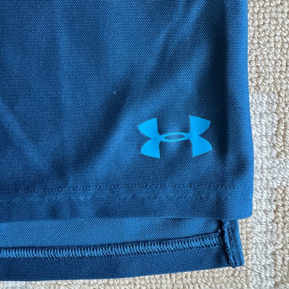Under Armour HeatGear Hooded Tee Blue Logo Short Sleeve Kids YXL - Picture 6 of 8